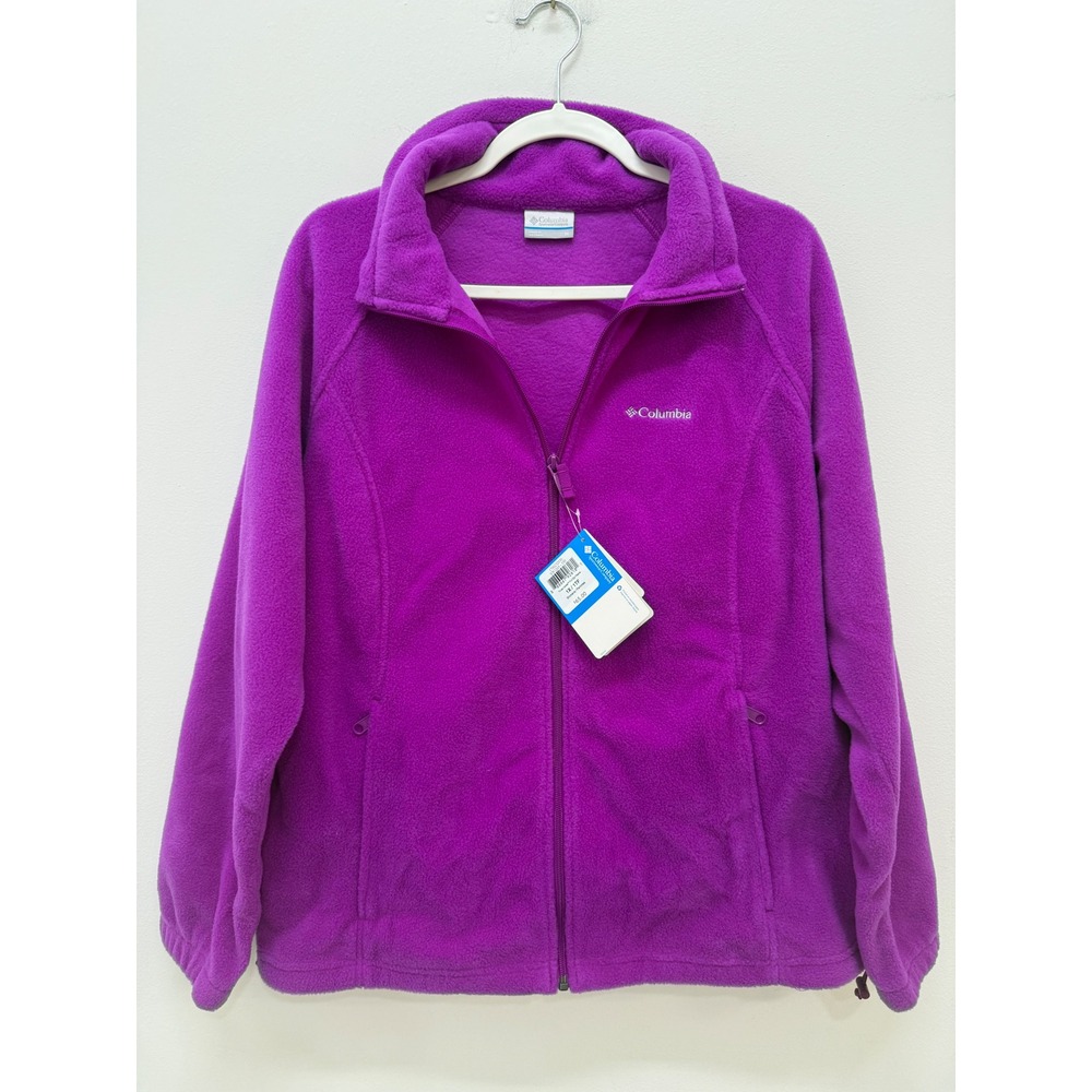 Columbia Fleece Jacket 1X Purple Three Lakes Full Zip NWT